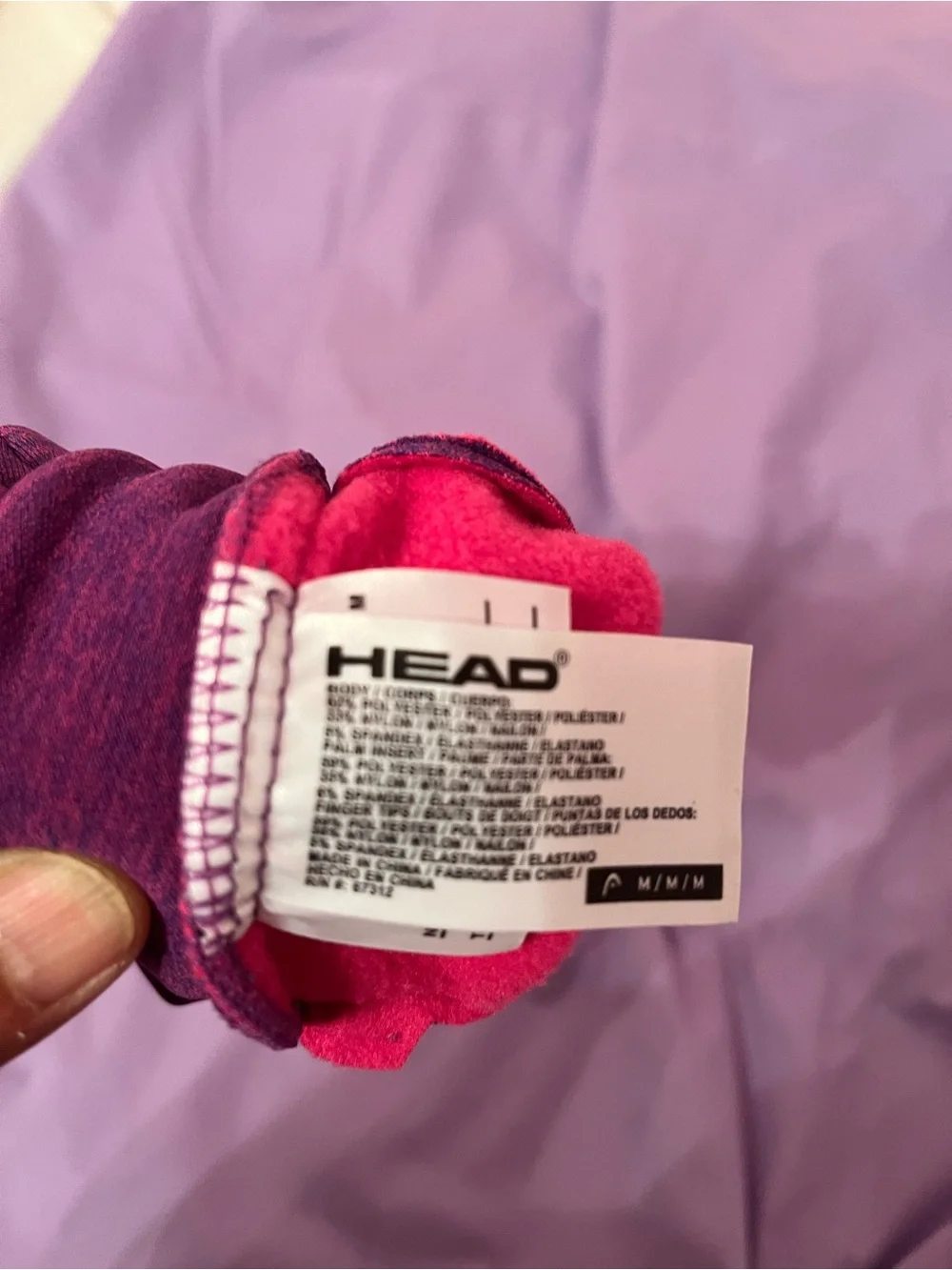 Head Pink & Black Kids Grip Mittens with Dot Accents